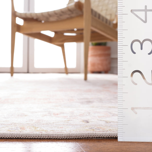 Safavieh Tucson Vintage Persian Area Rug - Elegant Power-loomed Design, Washable & Slip-resistant Safety Light Grey ,Rust Polyester Pile Tsn105f-10sq