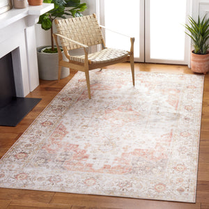 Safavieh Tucson Vintage Persian 5X7 Light Grey & Rust Area Rug — Machine Washable, Low-Profile, Slip-Resistant Quality TSN105F-57