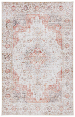 Safavieh Tucson Vintage Persian 5X7 Light Grey & Rust Area Rug — Machine Washable, Low-Profile, Slip-Resistant Quality TSN105F-57
