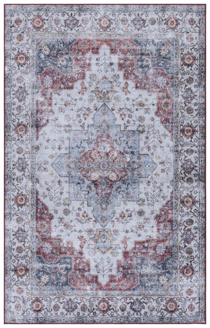 Safavieh Tucson Vintage Persian Area Rug - Elegant Power-loomed Design, Washable & Slip-resistant Safety Light Blue ,Rust Polyester Pile Tsn105l-210