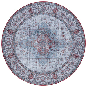 Safavieh Tucson Vintage Persian Area Rug - Elegant Power-loomed Design, Washable & Slip-resistant Safety Light Blue ,Rust Polyester Pile Tsn105l-210