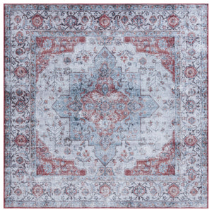 Safavieh Tucson Vintage Persian Area Rug - Elegant Power-loomed Design, Washable & Slip-resistant Safety Light Blue ,Rust Polyester Pile Tsn105l-210
