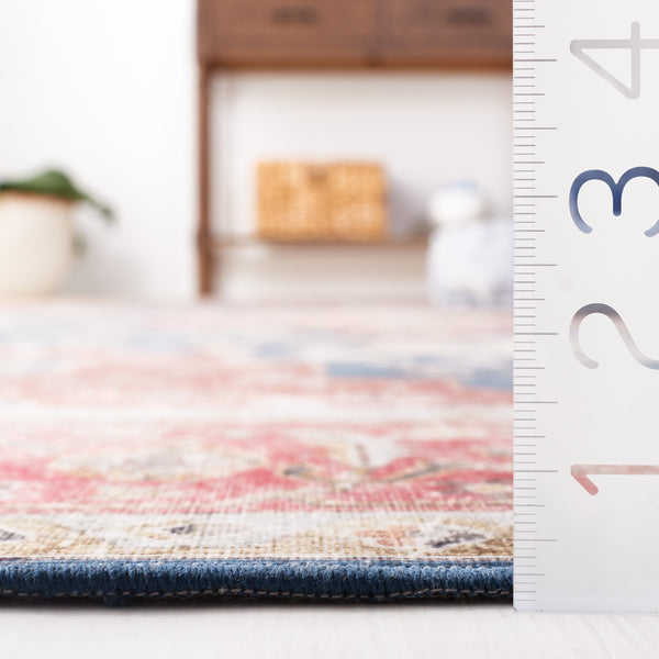 Safavieh Tucson Vintage Persian Area Rug - Elegant Power-loomed Design, Washable & Slip-resistant Safety Navy ,Rust Polyester Pile Tsn105n-26