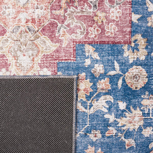 Safavieh Tucson Vintage Persian Area Rug - Elegant Power-loomed Design, Washable & Slip-resistant Safety Navy ,Rust Polyester Pile Tsn105n-26