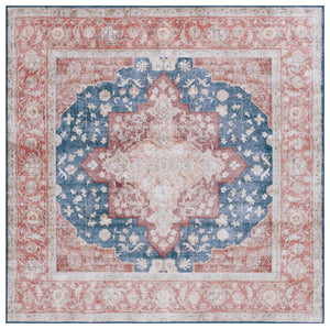 Safavieh Tucson Vintage Persian Area Rug - Elegant Power-loomed Design, Washable & Slip-resistant Safety Navy ,Rust Polyester Pile Tsn105n-26