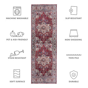 Safavieh Tucson Traditional Style Area Rug - Elegant Dark & Light Gray Design For Timeless Home Decor Red ,Beige Polyester Pile Tsn106q-216