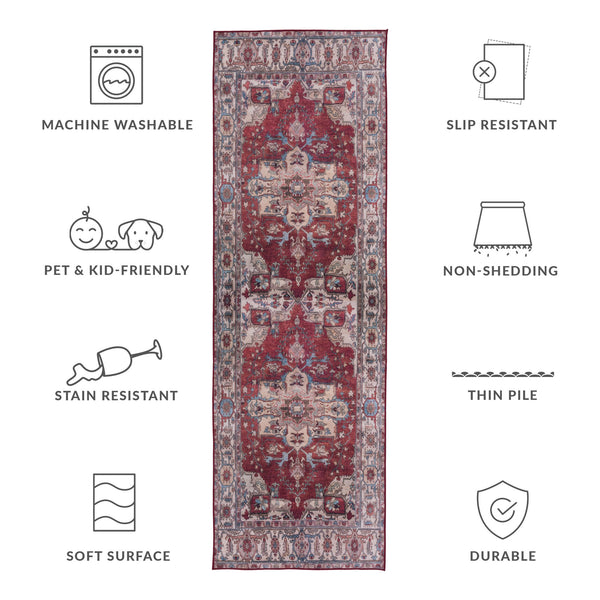 Safavieh Tucson Traditional Style Area Rug - Elegant Dark & Light Gray Design For Timeless Home Decor Red ,Beige Polyester Pile Tsn106q-216