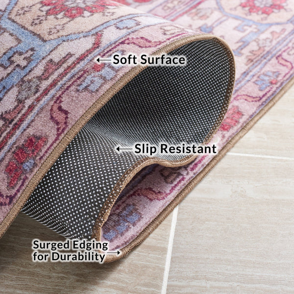 Safavieh Tucson Traditional Style Area Rug - Elegant Dark & Light Gray Design For Timeless Home Decor Red ,Beige Polyester Pile Tsn106q-216