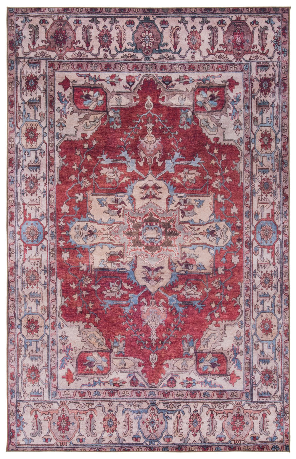 Safavieh Tucson Traditional Style Area Rug - Elegant Dark & Light Gray Design For Timeless Home Decor Red ,Beige Polyester Pile Tsn106q-216