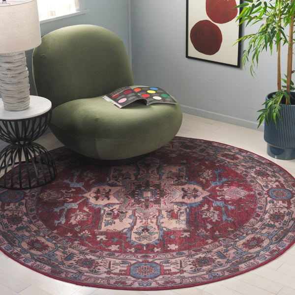 Safavieh Tucson Vintage Persian Area Rug, Timeless Traditional Design, Machine Washable & Slip-resistant Beauty Red ,Beige Polyester Pile Tsn106q-222