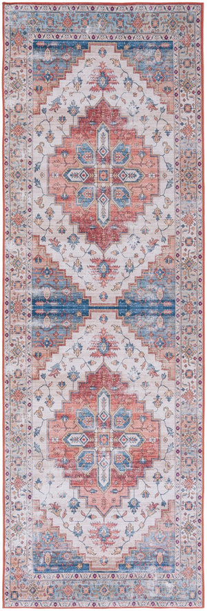 Safavieh Tucson Vintage Persian 109b Area Rug – Machine Washable, Slip Resistant, Durable, Stylish Design Beige ,Blue Polyester Pile Tsn109b-218