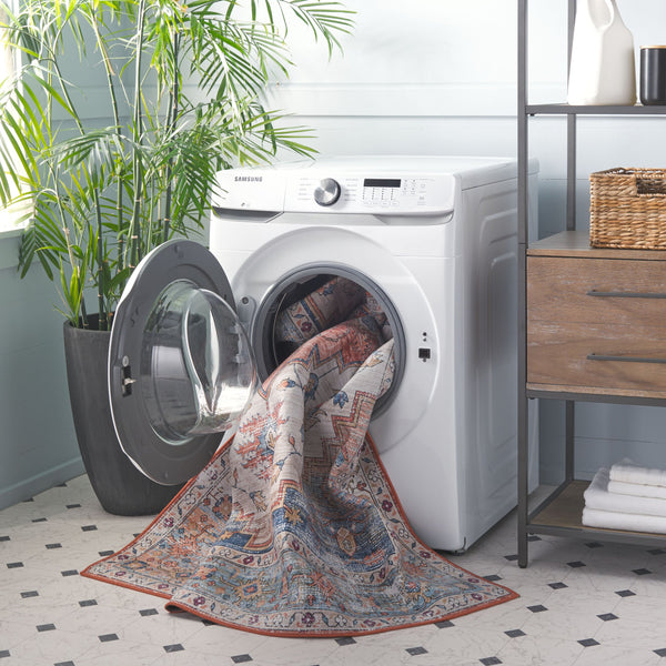 Safavieh Tucson Vintage Persian 109b Area Rug – Machine Washable, Slip Resistant, Durable, Stylish Design Beige ,Blue Polyester Pile Tsn109b-218