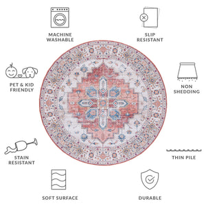 Safavieh Tucson Vintage Persian 109b Area Rug – Machine Washable, Slip Resistant, Durable, Stylish Design Beige ,Blue Polyester Pile Tsn109b-218