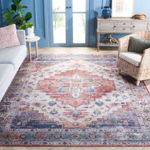 Safavieh Tucson Vintage Persian 109b Area Rug – Machine Washable, Slip Resistant, Durable, Stylish Design Beige ,Blue Polyester Pile Tsn109b-218