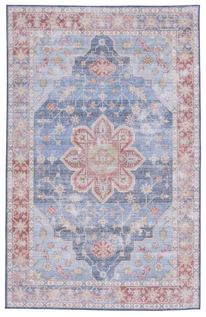 Safavieh Tucson Vintage Persian Area Rug - Exquisite Traditional Design, Machine Washable & Slip Resistant Blue ,Rust Polyester Pile Tsn110m-218