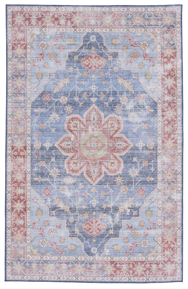 Safavieh Tucson Vintage Persian Area Rug - Exquisite Traditional Design, Machine Washable & Slip Resistant Blue ,Rust Polyester Pile Tsn110m-218