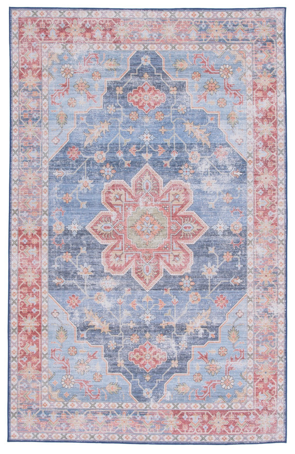 Safavieh Tucson Vintage Persian Area Rug - Timeless Elegance, Slip Resistant, Machine Washable For Easy Care Blue ,Rust Polyester Pile Tsn110m-8sq