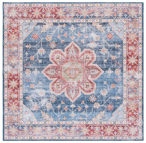 Safavieh Tucson Vintage Persian Area Rug - Exquisite Traditional Design, Machine Washable & Slip Resistant Blue ,Rust Polyester Pile Tsn110m-218