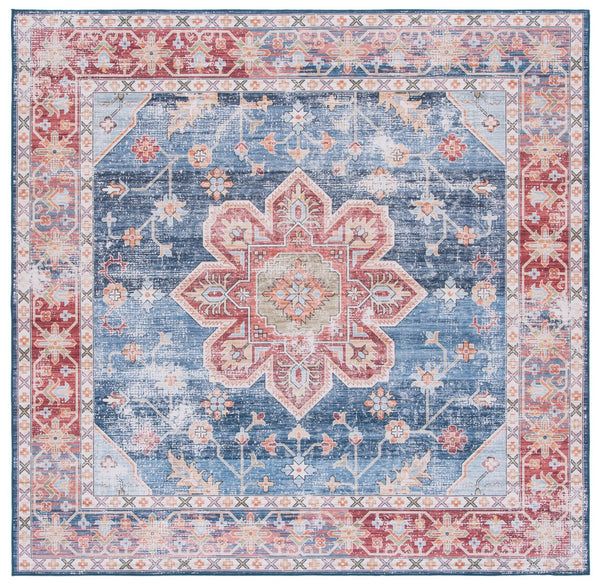 Safavieh Tucson Vintage Persian Area Rug - Exquisite Traditional Design, Machine Washable & Slip Resistant Blue ,Rust Polyester Pile Tsn110m-218
