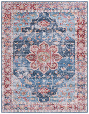 Safavieh Tucson Vintage Persian Area Rug - Exquisite Traditional Design, Machine Washable & Slip Resistant Blue ,Rust Polyester Pile Tsn110m-218