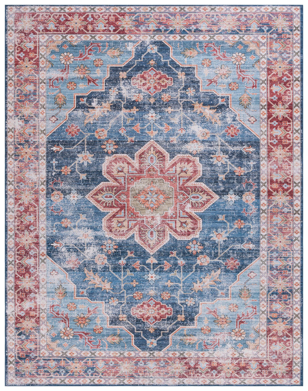 Safavieh Tucson Vintage Persian Area Rug - Exquisite Traditional Design, Machine Washable & Slip Resistant Blue ,Rust Polyester Pile Tsn110m-218