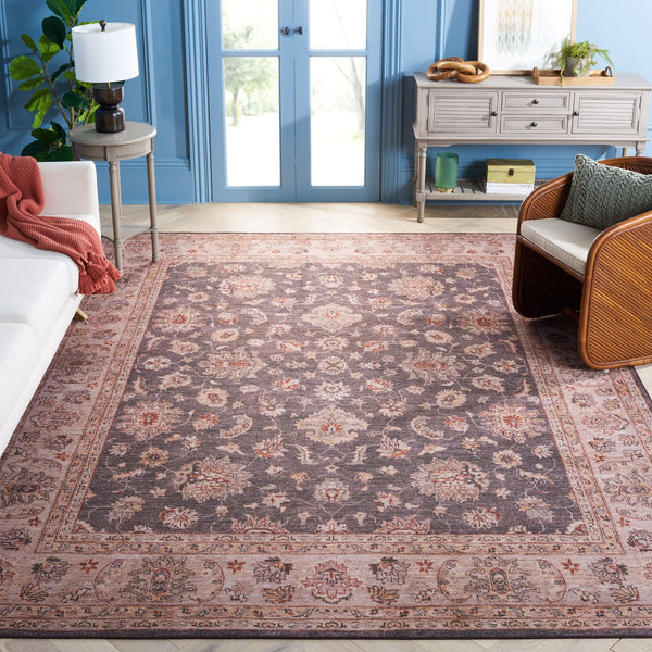 Safavieh Tucson Stylish Machine Washable Rug – Slip Resistant, Durable Polyester Pile For Modern Spaces Dark Grey ,Beige Polyester Pile Tsn111g-24