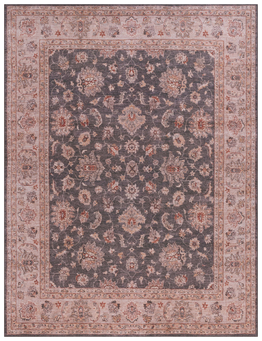 Safavieh Tucson Stylish Machine Washable Rug – Slip Resistant, Durable Polyester Pile For Modern Spaces Dark Grey ,Beige Polyester Pile Tsn111g-24