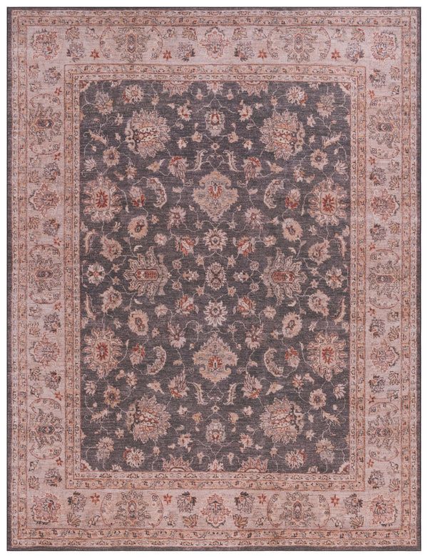 Safavieh Tucson Stylish Machine Washable Rug – Slip Resistant, Durable Polyester Pile For Modern Spaces Dark Grey ,Beige Polyester Pile Tsn111g-24