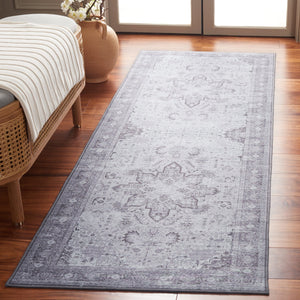 Safavieh Tucson Elegant Traditional Area Rug - Timeless Design, Durable Polyester, Washable & Slip-resistant Dark Grey ,Grey Polyester Pile Tsn113f-6