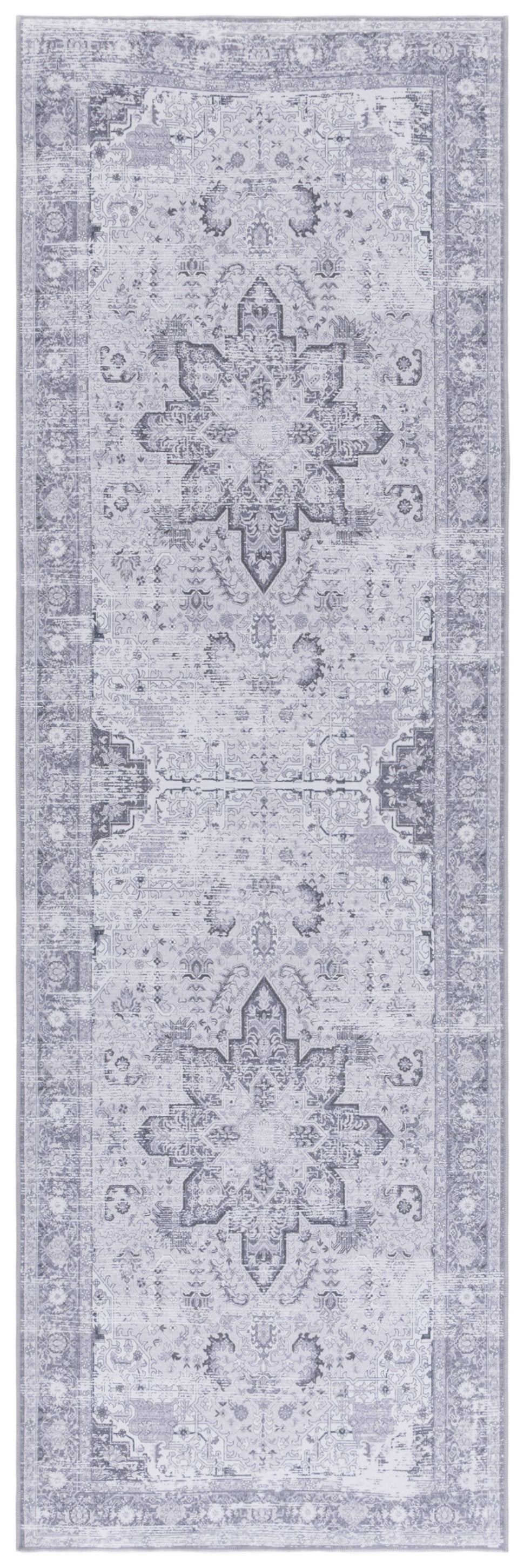 Safavieh Tucson Elegant Traditional Area Rug - Timeless Design, Durable Polyester, Washable & Slip-resistant Dark Grey ,Grey Polyester Pile Tsn113f-6