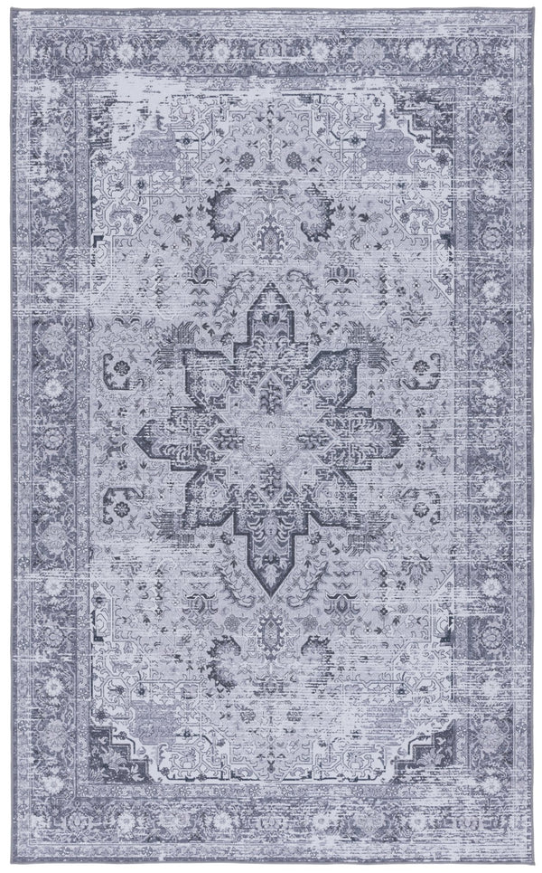 Safavieh Tucson Elegant Traditional Area Rug - Timeless Design, Durable Polyester, Washable & Slip-resistant Dark Grey ,Grey Polyester Pile Tsn113f-6