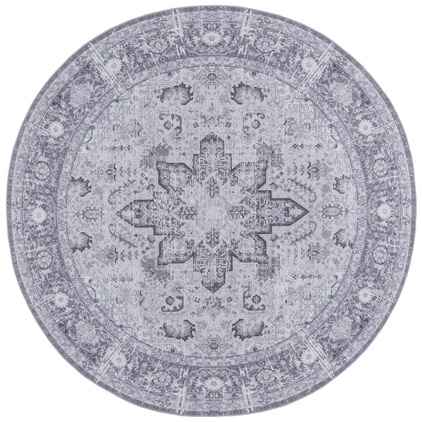 Safavieh Tucson Elegant Traditional Area Rug - Timeless Design, Durable Polyester, Washable & Slip-resistant Dark Grey ,Grey Polyester Pile Tsn113f-6