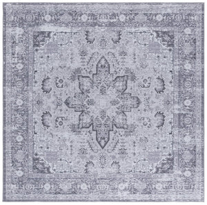Safavieh Tucson Elegant Traditional Area Rug - Timeless Design, Durable Polyester, Washable & Slip-resistant Dark Grey ,Grey Polyester Pile Tsn113f-6