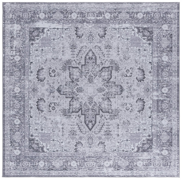 Safavieh Tucson Elegant Traditional Area Rug - Timeless Design, Durable Polyester, Washable & Slip-resistant Dark Grey ,Grey Polyester Pile Tsn113f-6