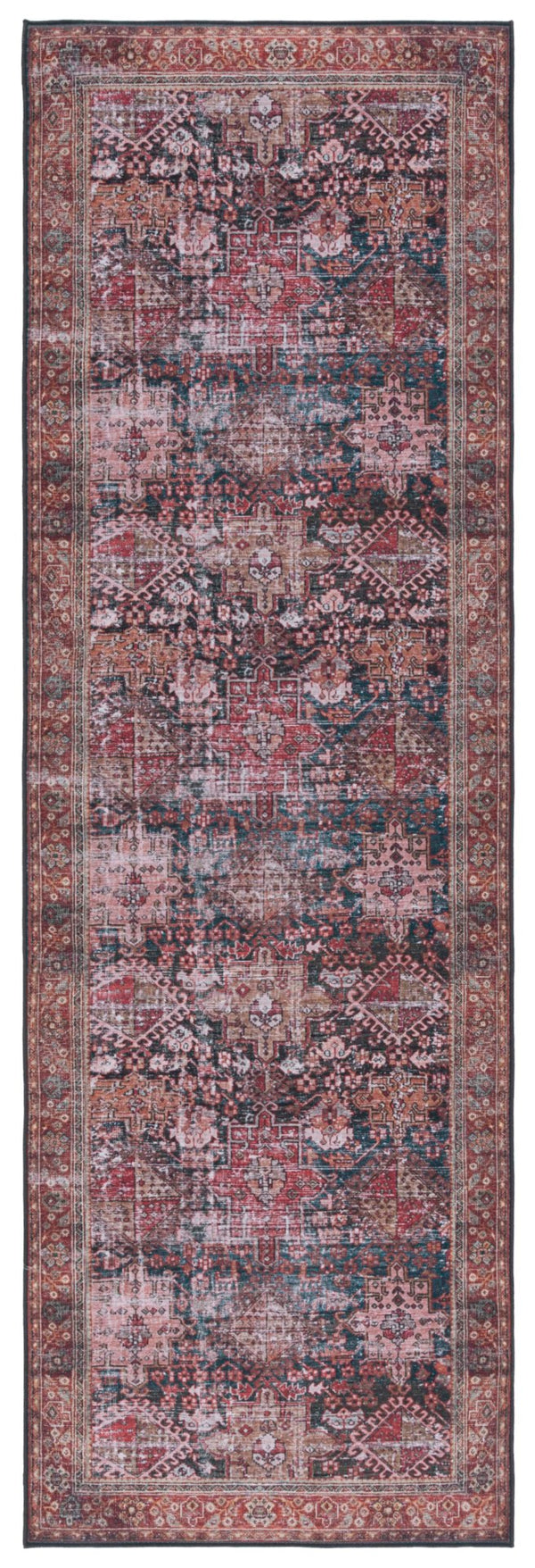 Safavieh Tucson Vintage Persian Area Rug - Elegant Machine Washable Design With Slip-resistant Backing Ivory ,Green Polyester Pile Tsn114a-9sq