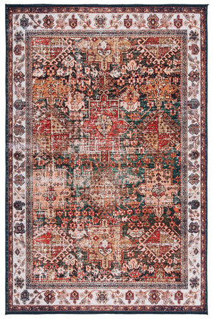 Safavieh Tucson Vintage Persian Area Rug - Elegant Machine Washable Design With Slip-resistant Backing Ivory ,Green Polyester Pile Tsn114a-9sq