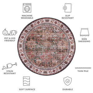 Safavieh Tucson Vintage Persian Area Rug - Elegant, Machine Washable, Slip Resistant Design For Any Space Ivory ,Green Polyester Pile Tsn114a-68