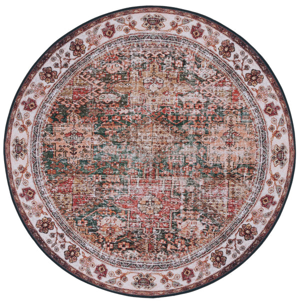 Safavieh Tucson Vintage Persian Area Rug - Elegant, Machine Washable, Slip Resistant Design For Any Space Ivory ,Green Polyester Pile Tsn114a-68