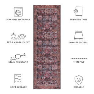 Safavieh Tucson Vintage Persian Area Rug - Elegant, Machine Washable, Slip Resistant Design For Any Space Rust ,Green Polyester Pile Tsn114p-68