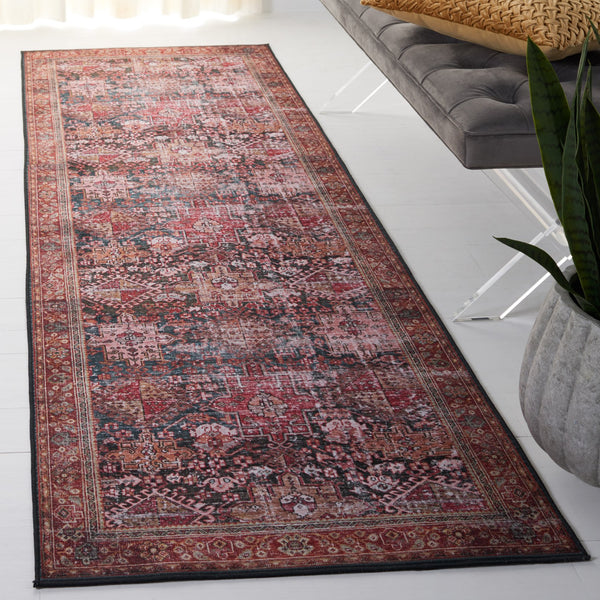 Safavieh Tucson Vintage Persian Area Rug - Elegant, Machine Washable, Slip Resistant Design For Any Space Rust ,Green Polyester Pile Tsn114p-68