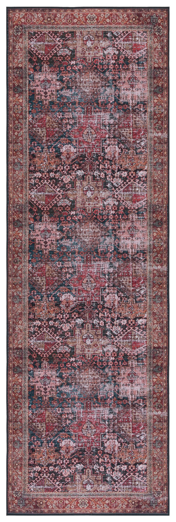 Safavieh Tucson Vintage Persian Area Rug - Elegant, Machine Washable, Slip Resistant Design For Any Space Rust ,Green Polyester Pile Tsn114p-68
