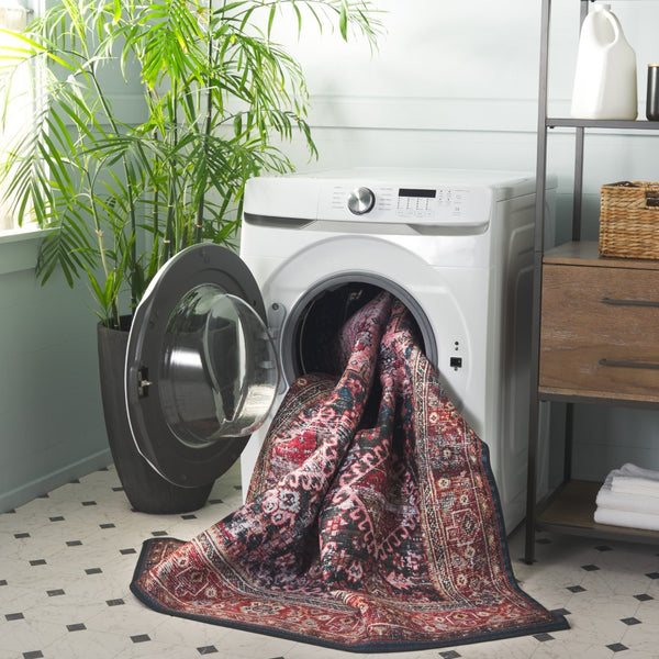 Safavieh Tucson Vintage Persian Area Rug - Elegant Machine Washable Design With Slip-resistant Backing Rust ,Green Polyester Pile Tsn114p-3r