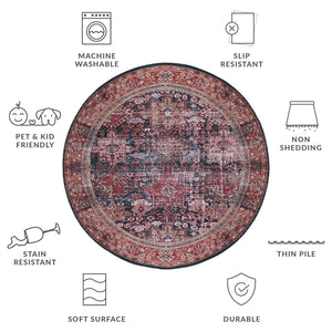 Safavieh Tucson Vintage Persian Area Rug - Elegant, Machine Washable, Slip Resistant Design For Any Space Rust ,Green Polyester Pile Tsn114p-68