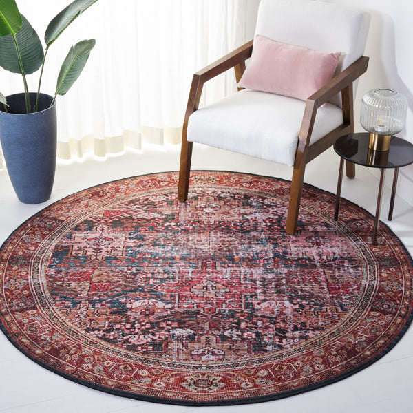 Safavieh Tucson Vintage Persian Area Rug - Elegant, Machine Washable, Slip Resistant Design For Any Space Rust ,Green Polyester Pile Tsn114p-68