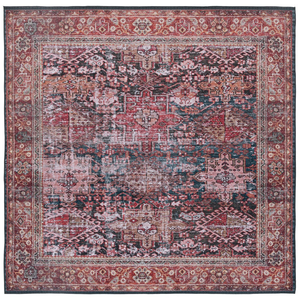 Safavieh Tucson Vintage Persian Area Rug - Elegant, Machine Washable, Slip Resistant Design For Any Space Rust ,Green Polyester Pile Tsn114p-68