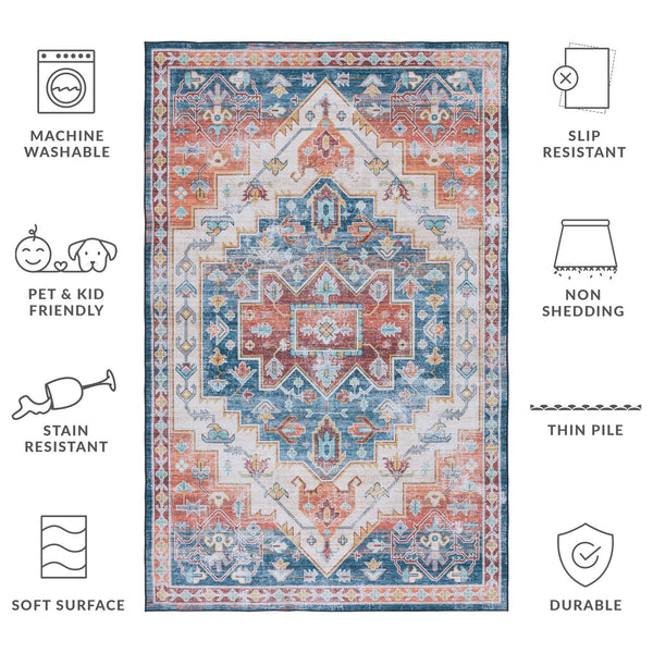 Safavieh Tucson 116f Gray / Light Gray - Luxurious Polyester Pile Rug For Cozy And Stylish Home Décor Blue ,Rust Polyester Pile Tsn116m-24