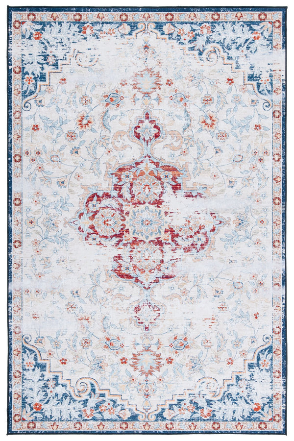 Safavieh Tucson Vintage Persian Rug - Stylish, Machine Washable & Slip Resistant For Effortless Elegance Beige ,Rust Polyester Pile Tsn117b-8r