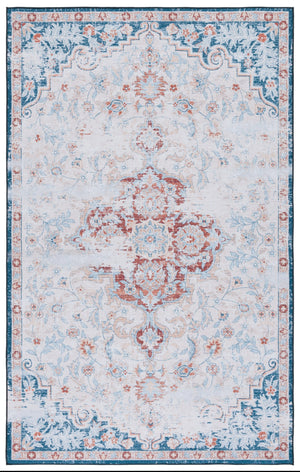 Safavieh Tucson Vintage Persian Rug - Stylish, Machine Washable & Slip Resistant For Effortless Elegance Beige ,Rust Polyester Pile Tsn117b-8r