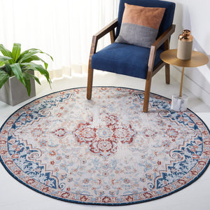 Safavieh Tucson Vintage Persian Rug - Stylish, Machine Washable & Slip Resistant For Effortless Elegance Beige ,Rust Polyester Pile Tsn117b-8r
