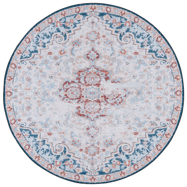 Safavieh Tucson Vintage Persian Rug - Stylish, Machine Washable & Slip Resistant For Effortless Elegance Beige ,Rust Polyester Pile Tsn117b-8r